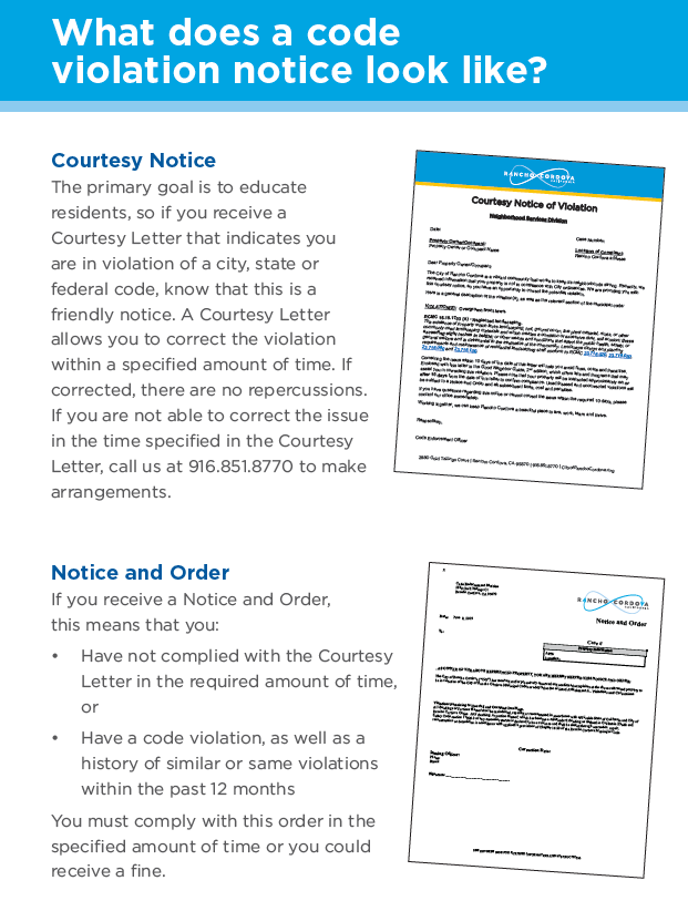 Courtesy Letter Notice and Order