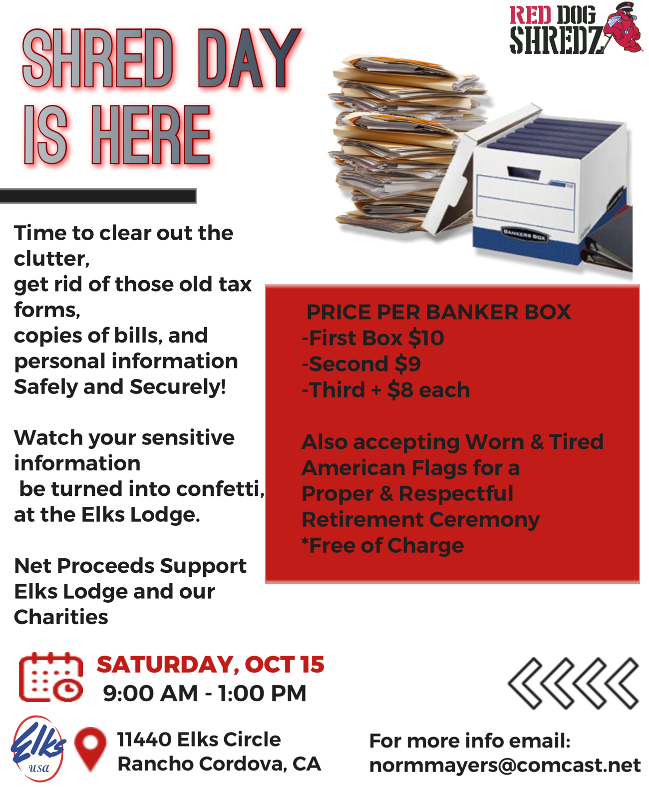 Elks Lodge Shred Event