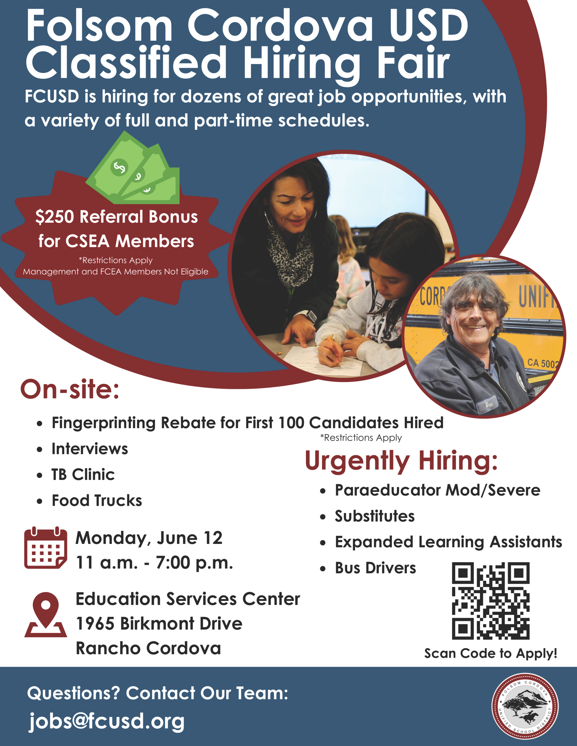 FCUSD Hiring Fair flyer