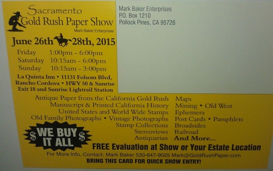 Sac Gold Rush Paper Show