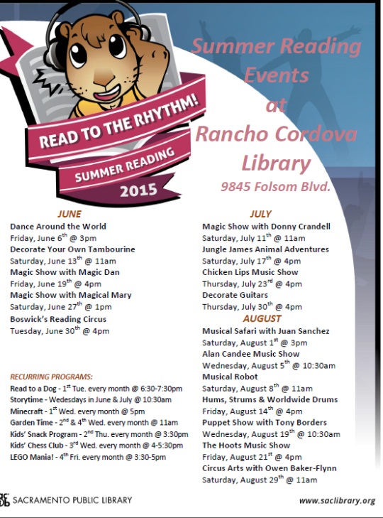 Rancho Cordova Library Summer Reading