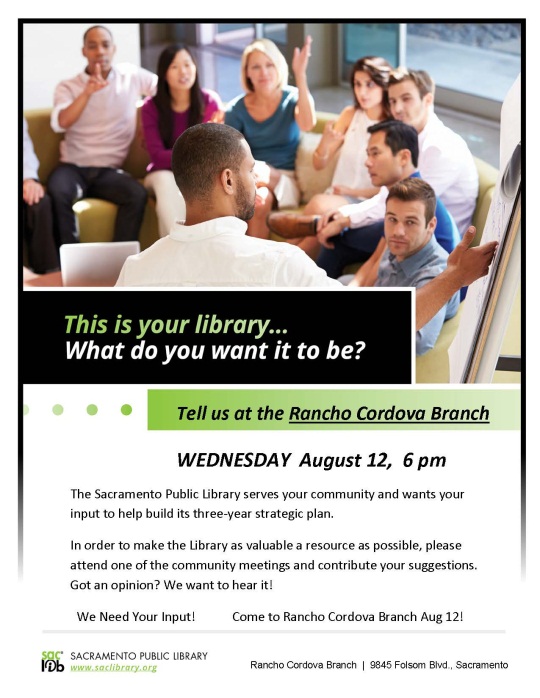 Rancho Cordova Library Branch Flyer 8-12-15