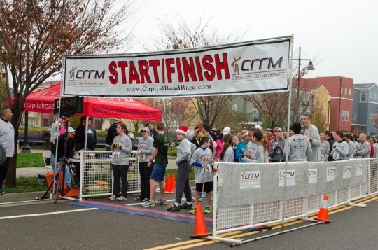 Pictured is the start and finish line for the 2014 Rancho Cordova PAL Holiday Run.