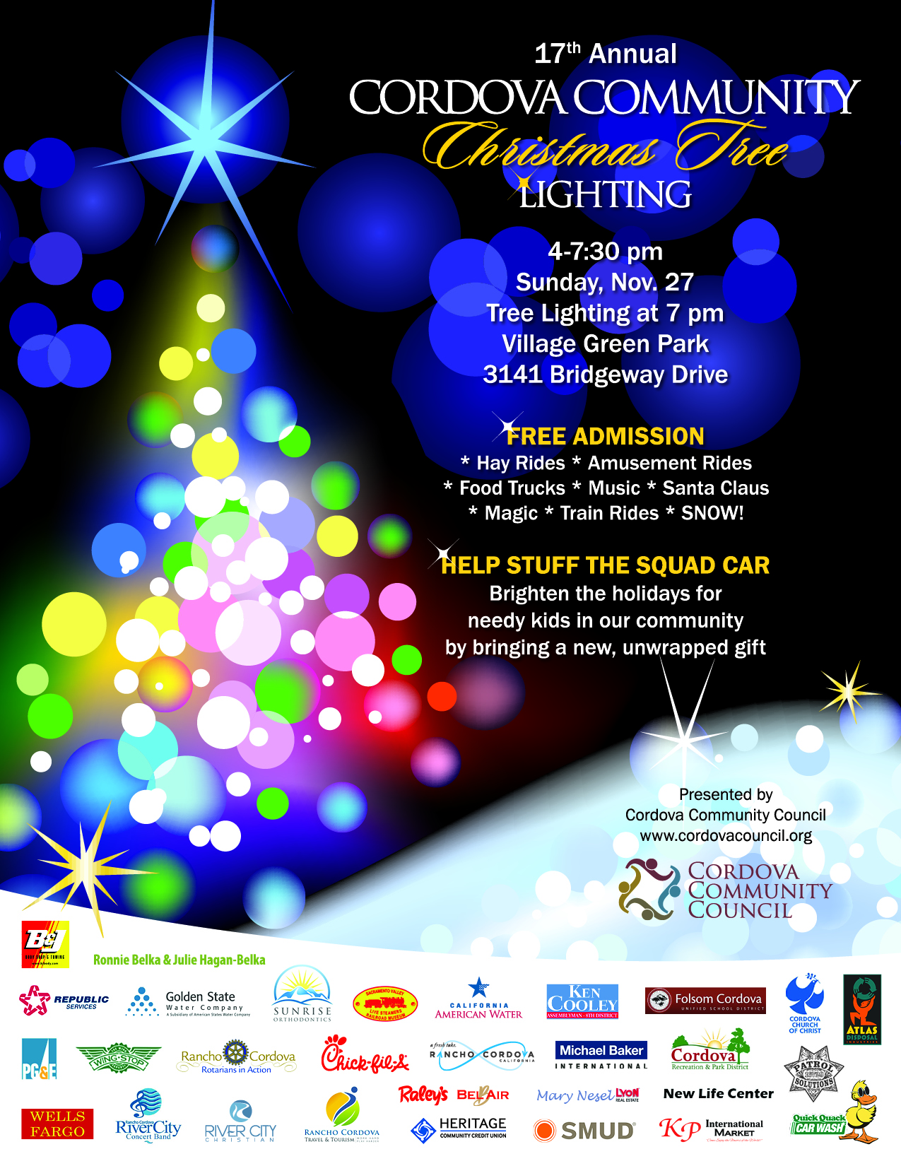 Cordova Community Christmas Tree Lighting 2016 Flyer