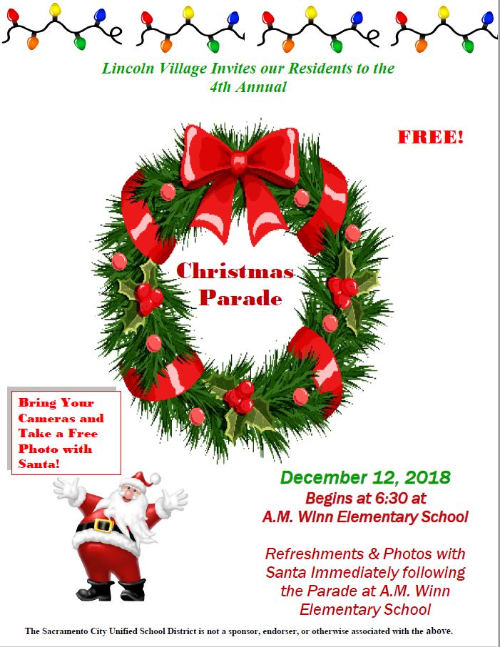 Lincoln Village Christmas Parade 2018